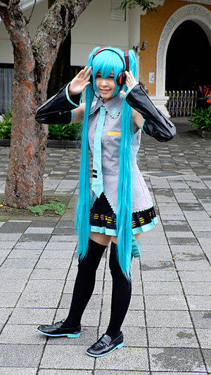 Ganguro Schoolgirl Porn - Zettai ryÅiki - A cosplayer of character Hatsune Miku.