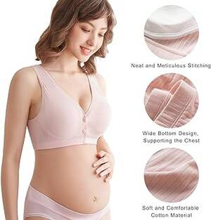 Big Boobs Sleeping Porn - Women Nursing Sleep Bras Cotton Soft Cup Wireless Front Close Bras  Maternity Bralette Breast Feeding Postpartum Pregnant Supportive Lingerie  Pack of 3 at Amazon Women's Clothing store
