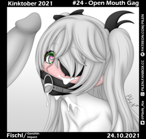 mouth fetish hentai - Fischl - Open Mouth Gag (Kinktober 2021 #24) by PileN - Hentai Foundry