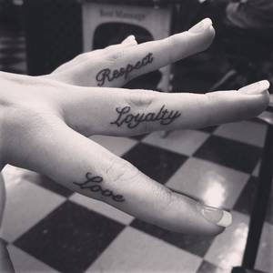 Mississippi Tattoo Porn - Love loyalty respect finger tattoo by Brandy Pouliot at Biloxi Ink, MS