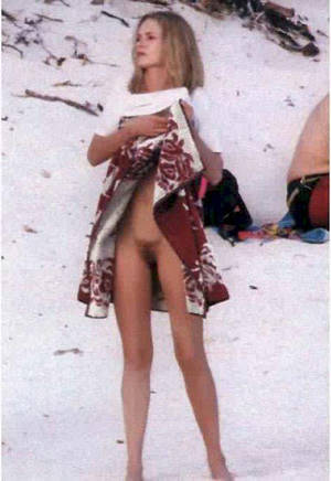 naked celebrities at the beach - Uma Thurman paparazzi shots as she's naked and topless on the beach showing  her juicy tits