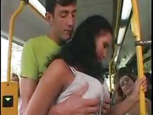 anal sex on bus - Busty brunette anal fuck on a public bus