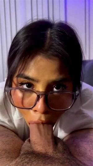 nerdy latina cum - Watch Nerdy Deepthroat And Facial - Nerdy, Facial, Latina Porn - SpankBang