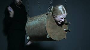 Hell Restraints - Restrained blonde brutally fucked and gagged - Hell Porno