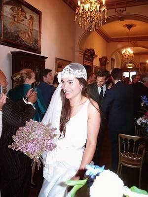 Amelia Greys Anatomy Porn - Bride Amelia Warner, with groom Jamie Dornan in the background.