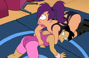 Amy Futurama - Leela and Amy wrestling in leotards. Objectification of women? Surely you  jest.