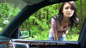 hard in public place - Awesome brunette teenage whore having an amazing hard core sex in public