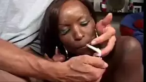 Black Cigarette Smoking Porn - Black cigarette smoking cum slut with nice tits sucks a white dick and  balls | xHamster