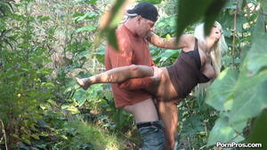 Fat Sex Public - Massaged actively fat point-headed blonde in some green sex in public bush.  Picture 15.