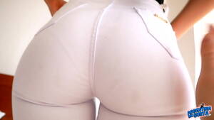 heans white girl anal - Huge Ass Latina in White Tight Jeans Exposing Cameltoe Also - XVIDEOS.COM