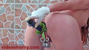 Nettle Porn - ... Perverted girl outdoor fill herself with stinging nettles her ass and  then fisting anal