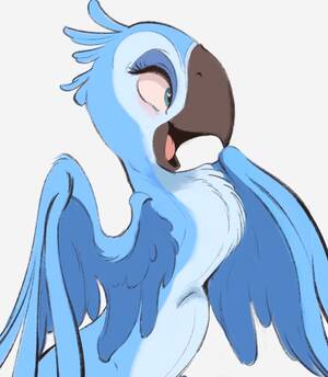 Jewel Rio Furry Bird Porn - 125448 - safe, artist:tohupony, jewel (rio), bird, macaw, parrot, spix's  macaw, feral, blue sky studios, rio, 2021, 2d, female, simple background,  solo, solo female, white background - Furbooru