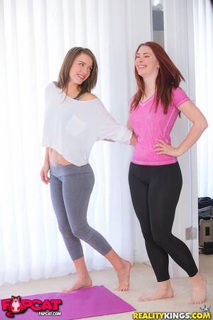 lesbian licking yoga pants - Flexible Fitness Lesbian Girls In Yoga Pants Licking Bare Ass At The Gym -  FAPCAT