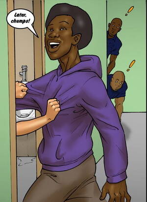 Black Gay Blowjob Cartoon Porn - Kitty suck her schoolmate's black cock interracial toon blowjob