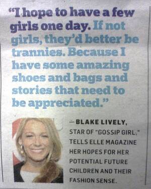 Blake Lively Fucking Porn - Blake Lively On Wanting Daughters : r/Fauxmoi