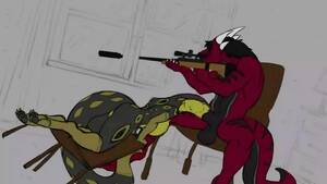 cartoon snake penis - Horny Sniper Dragon Recieves His Dick Suck By A Hot Snake - XAnimu.com