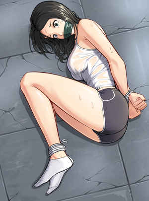 Anime Girl Socks Porn - Rule 34 - ankle socks anklehighs arms behind back black hair bondage bound  ankles bound wrists breasts clothed female femsub gag gagged gbeeee green  eyes green tape helpless imminent rape no bra