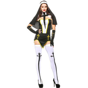 Halloween Stocking Porn - Adult Women Halloween Sexy Nun Costume Ladies Priest Pastor Porn Games Tube  Dress Erotic Bodysuit Stocking