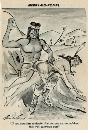 indian bdsm drawing - humorama bill wenzel indian spanking
