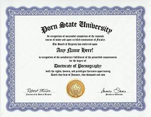 Funny Porn Certificates - Porn Pornography Degree: Custom Gag Diploma Doctorate Certificate (Funny  Customized Joke Gift - Novelty