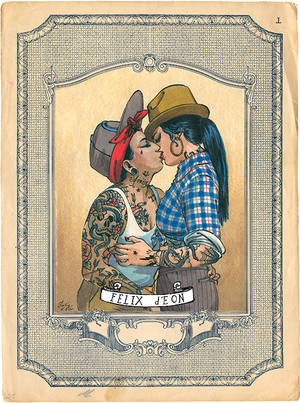 chola mexican lesbian porn - Las Cholas Latina Girlfriend Lesbian Drawing LGBT Mexican Gay Art Felix  dEon - Print