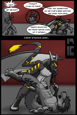 Furry Dragon Porn Comic Bondage - Rule 34 - black penis bondage canine comic dragon endium english text  erection furry gay latex leash male no humans penis rape scalie tail text  wings wolf | 570688
