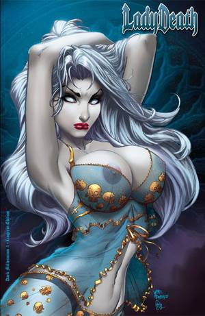 Lady Death Porn - thebestofwomenincomics: â€œ Lady Death in blue and gold.