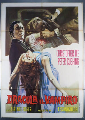 Italian Dracula Porn - Original Horror Of Dracula (1958) movie poster in F+ condition for $750.00