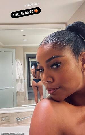 gabrielle union ebony girl naked - Dwyane Wade shares steamy topless photo of wife Gabrielle Union with her  derriere on display | Daily Mail Online