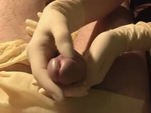 gloves handjob forum - Wifey's latex gloves handjob makes me cum