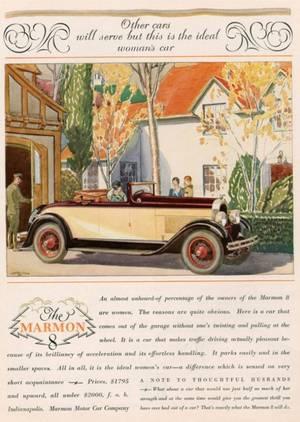 1920s Vintage Car Porn - Marmon 8 Motor Car Company Womans Car - Mad Men Art: The Vintage  Advertisement Art Collection