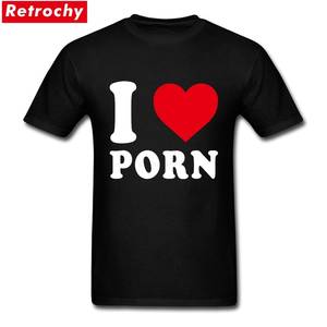 creative group sex - Creative I Love Porn Tee Shirt Men Red Heart Shirt Tees Sex Group Short  sleeved 100