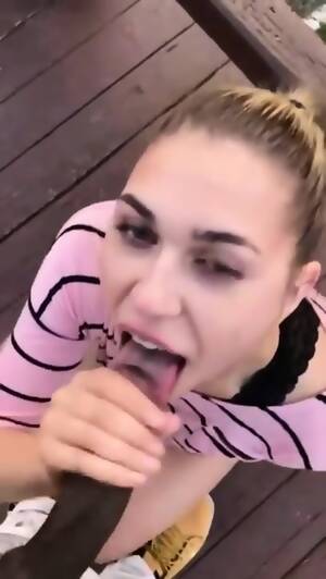 black cumshot swallow - Blonde Swallows Black Cum In Public - EPORNER