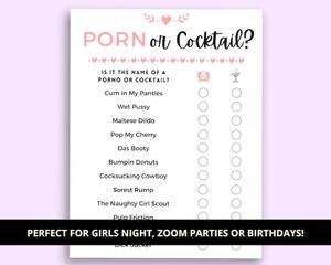 dirty party games - Porn or Cocktail Game Dirty Party Game Girls Night Game - Etsy