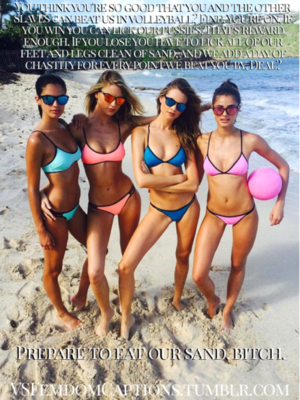 beach porn captions - thumbs.pro : Summer Series Threesome Thursday caption request: You  challenged the Angels to a beach volleyball game, but they know you're  going to lose!