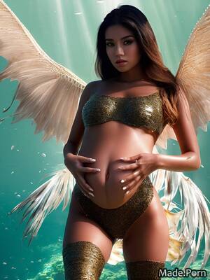 Gold Underwater Porn - Porn image of underwater gold pregnant pink sun tanning 18 spandex created  by AI