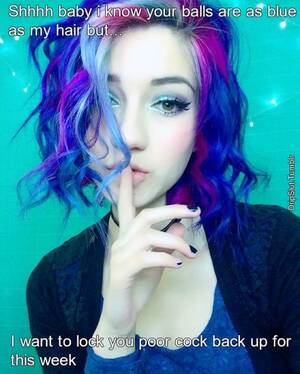 Blue Hair Porn Captions - Femdom Chastity Captions, Cum Denial Tumblr Porn