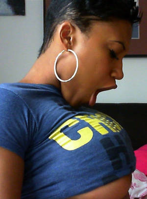 freaky black nipples - This hot ebony MILF shows her big boobs with big black nipples. Original  image #4 @ BlackFuck