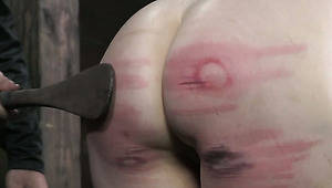 juicy ass spanked hard - ... Tattooed chubby chick M.Rose gets her ass spanked hard by cruel master