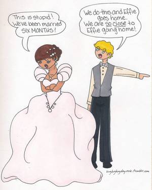 katniss cartoon hunger games porn - owldirectioner requested Katniss in a real wedding dress.