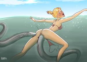 Eel In Pussy Ass - Rule 34 - 1girls accidental exposure ambiguous gender anus ass bikini  bikini bottom removed blonde hair blue eyes blush breasts clothing creature  inside curvy disarten eel eel insertion exposed exposed anus exposed
