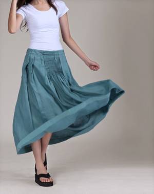 Japanese Porn Monkey Pleated Skirt - Green Mix Match Casual Pleat Long Maxi Skirt by Sophiaclothing, $59.99