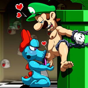 Mario Birdo Porn - lawgick, birdo, boo (mario), luigi, mario (series), nintendo, super mario  bros. 1, 1boy, 1girl, ahegao, androgynous, bare shoulders, barefoot, bdsm,  blue eyes, blush, bow, brown hair, caressing testicles, chain, feet,  fellatio, fucked