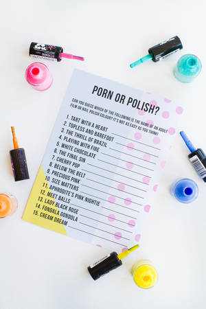 dirty party games - PORN OR POLISH? A FUN FREE PRINTABLE HEN PARTY OR BRIDAL SHOWER GAME!