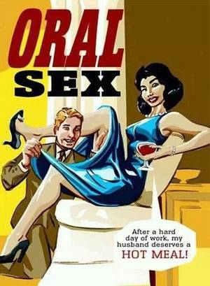 naughty oral sex cartoon - Oral sex - after a hard day's work, a husband deserves a hot meal!