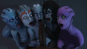 Asari Matriarch Porn - Rule 34 - 1boy 3d 3d (artwork) 5girls alien alien girl aria t'loak asari  assisted fellatio bedroom eyes blue skin cock hungry collaborative fellatio  crystal dark-skinned male dark skin fellatio glowing eyes