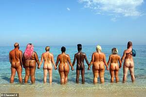 chubby nudist beach topless - A woman who compares herself to a 'fat chicken' is challenged to bare all  on Naked Beach | Daily Mail Online