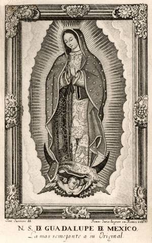 Guadalupe Mature Mexican Porn - Our Lady of Guadelupe old etching