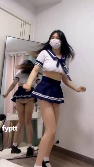 asian big tits dancing - Busty Asian dancing in Japanese short skirt with her big boobs out - FYPTT