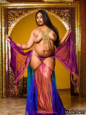 chubby belly dancer - Porn image of big hips photo shaved chubby indian 18 belly dancer created  by AI